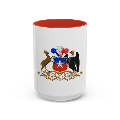Coat of arms of Chile 3 - Accent Coffee Mug 15oz Red - Go Mug Yourself
