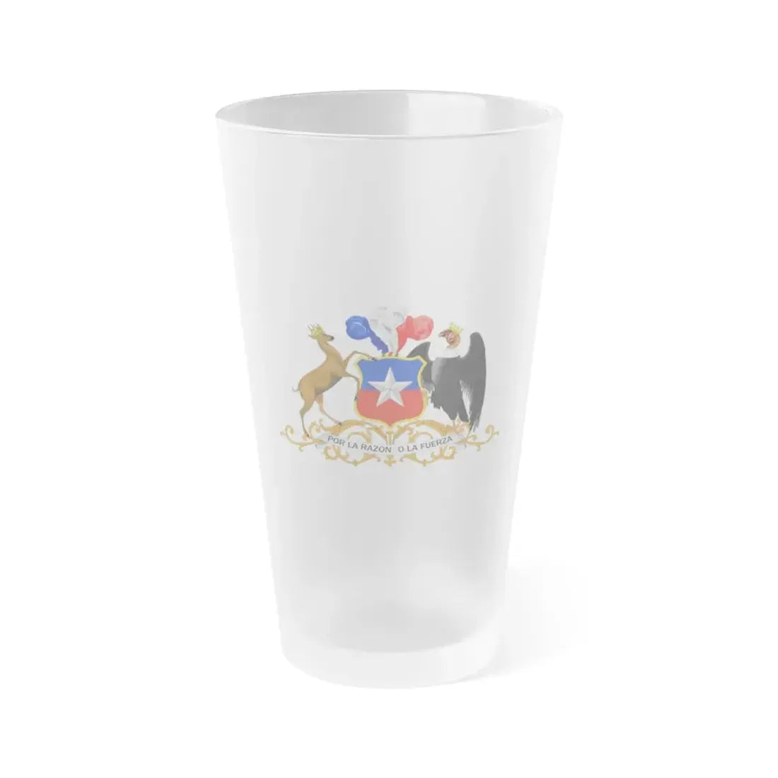 Coat of arms of Chile 3 - Frosted Pint Glass 16oz Default Title - Go Mug Yourself