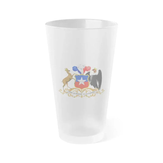 Coat of arms of Chile 3 - Frosted Pint Glass 16oz Default Title - Go Mug Yourself