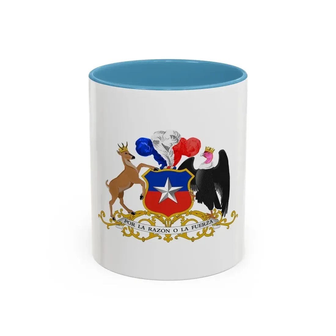 Coat of arms of Chile 5 - Accent Coffee Mug 11oz Light Blue - Go Mug Yourself