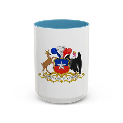Coat of arms of Chile 5 - Accent Coffee Mug 15oz Light Blue - Go Mug Yourself