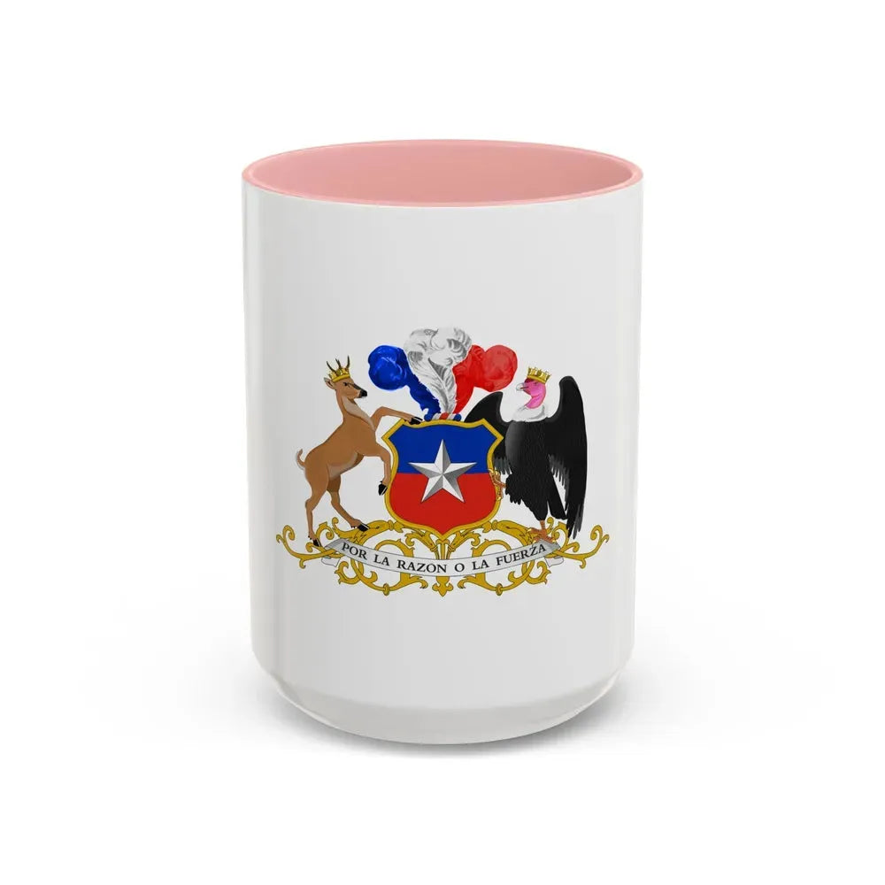 Coat of arms of Chile 5 - Accent Coffee Mug 15oz Pink - Go Mug Yourself