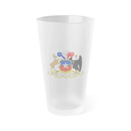 Coat of arms of Chile 5 - Frosted Pint Glass 16oz Default Title - Go Mug Yourself
