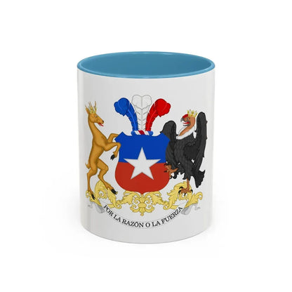 Coat of Arms of Chile - Accent Coffee Mug 11oz Light Blue - Go Mug Yourself