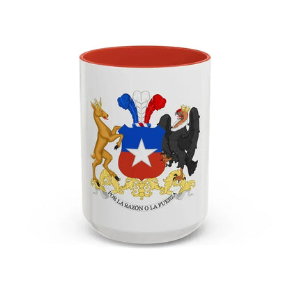 Coat of Arms of Chile - Accent Coffee Mug 15oz Red - Go Mug Yourself