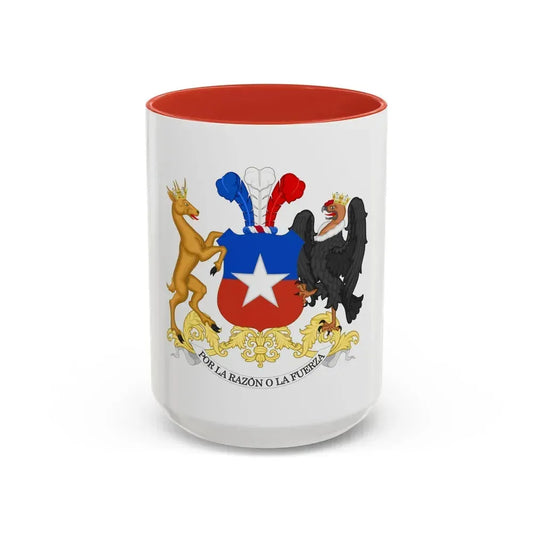 Coat of Arms of Chile - Accent Coffee Mug 15oz Red - Go Mug Yourself