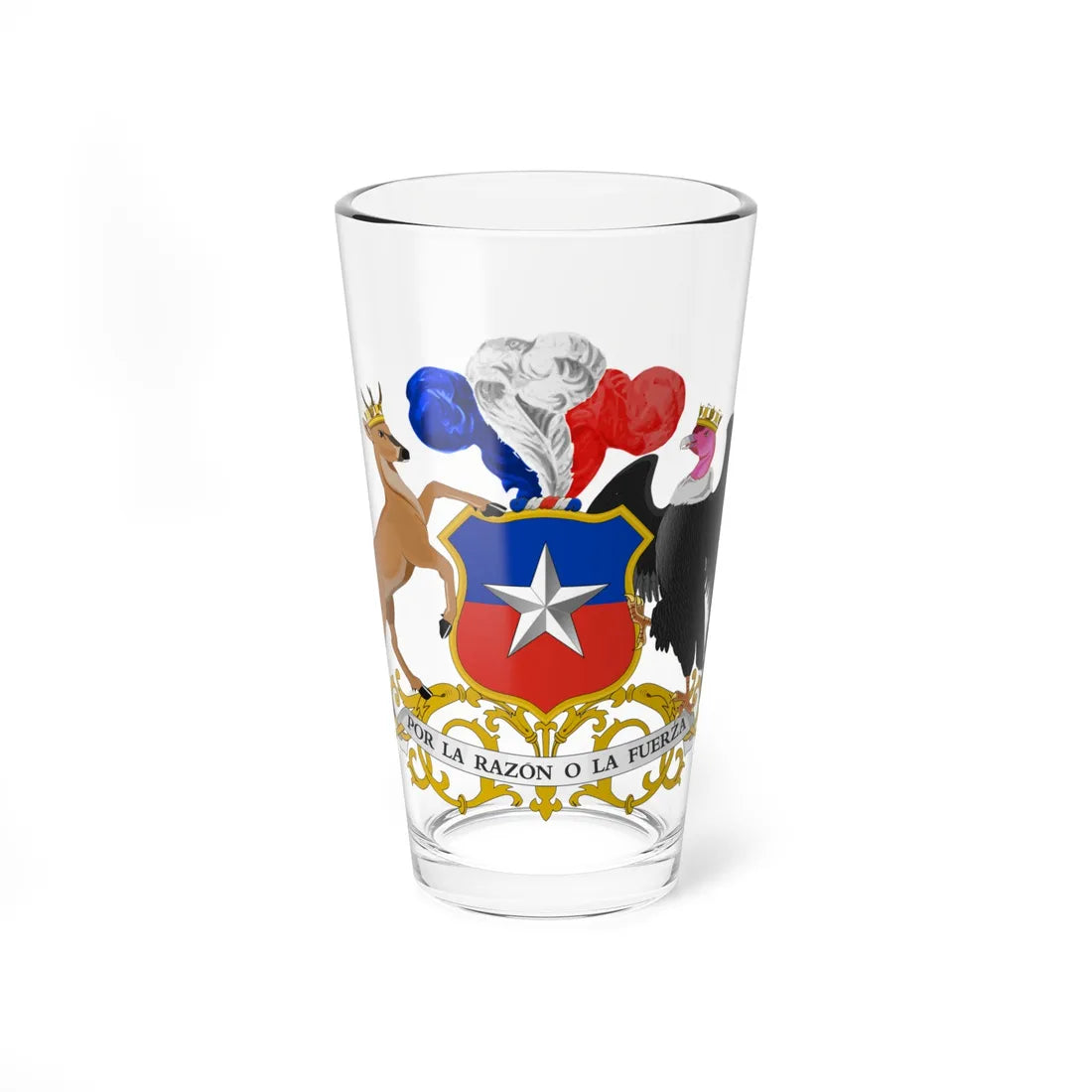 Coat of arms of Chile c (Chile) (Coat of Arms) Pint Glass 16oz 16oz - Go Mug Yourself