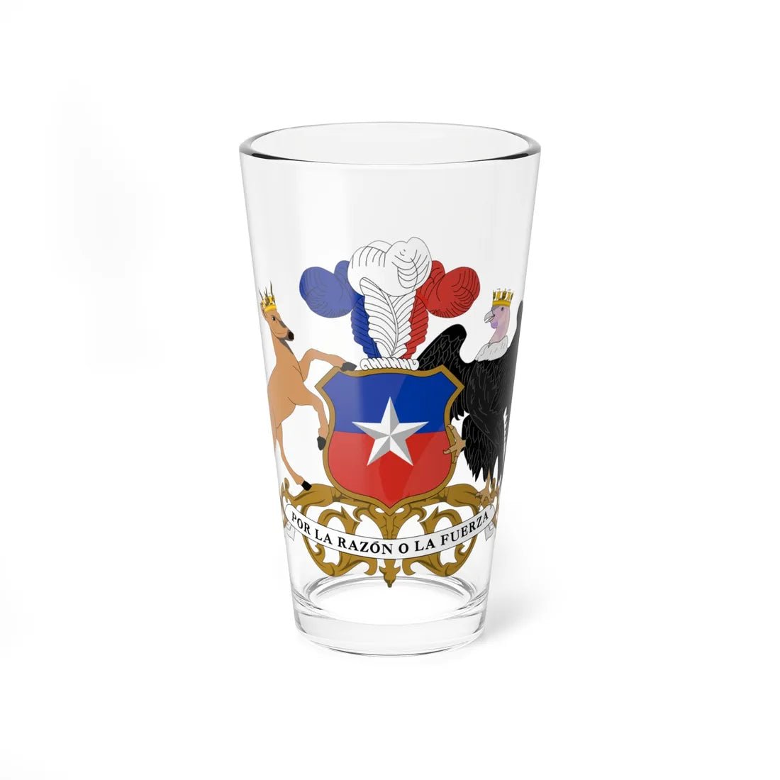 Coat of arms of Chile (Chile) (Coat of Arms) Pint Glass 16oz 16oz - Go Mug Yourself