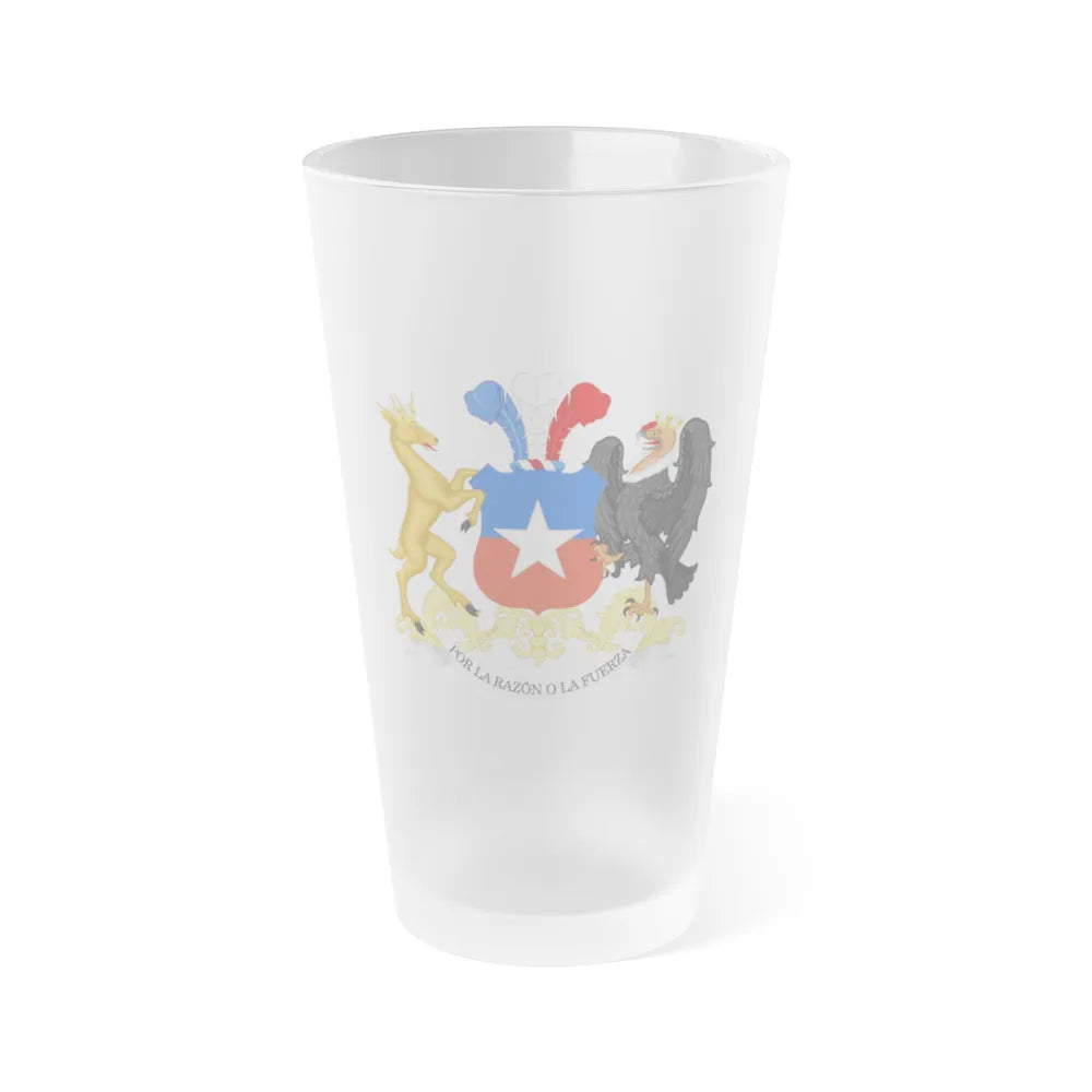 Coat of Arms of Chile - Frosted Pint Glass 16oz-Go Mug Yourself