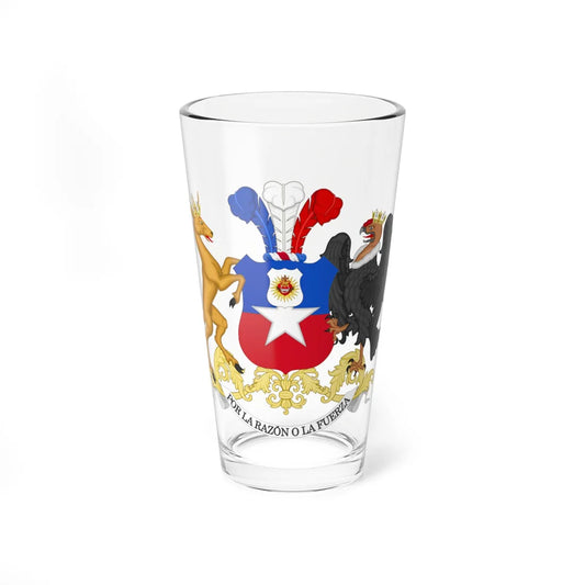 Coat of Arms of Chile Sacred Heart of Jesus and Immaculate Heart of Mary (Chile) (Coat of Arms) Pint Glass 16oz 16oz - Go Mug Yourself