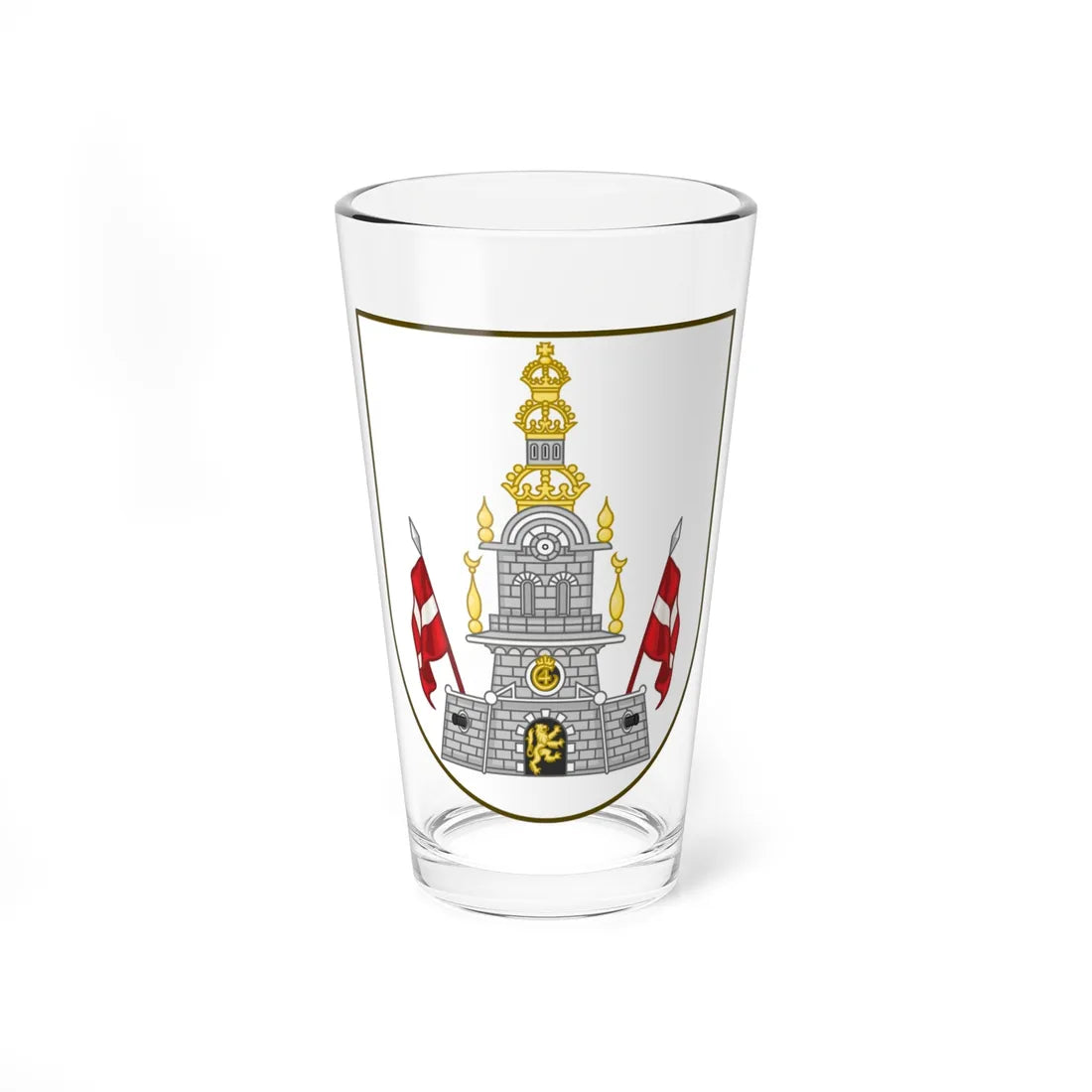 Coat of arms of Christianshavn (Denmark) (Coat of Arms) Pint Glass 16oz 16oz - Go Mug Yourself