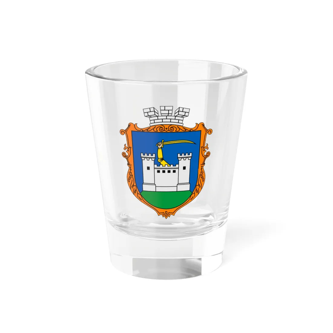 Coat of Arms of Chudniv (Ukraine) (Coat of Arms) Shot Glass 1.5oz 1.5oz - Go Mug Yourself