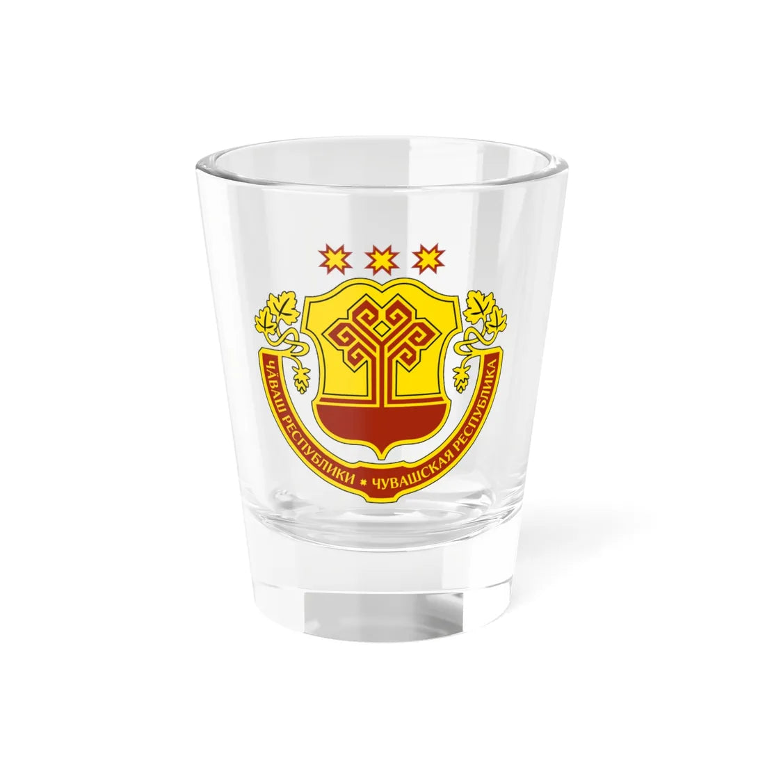 Coat of Arms of Chuvashia (Russia) (Coat of Arms) Shot Glass 1.5oz 1.5oz - Go Mug Yourself