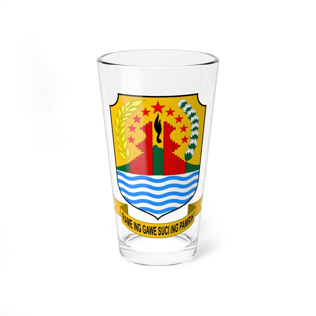 Coat of arms of Cirebon Regency (Indonesia) (Coat of Arms) Pint Glass 16oz 16oz - Go Mug Yourself