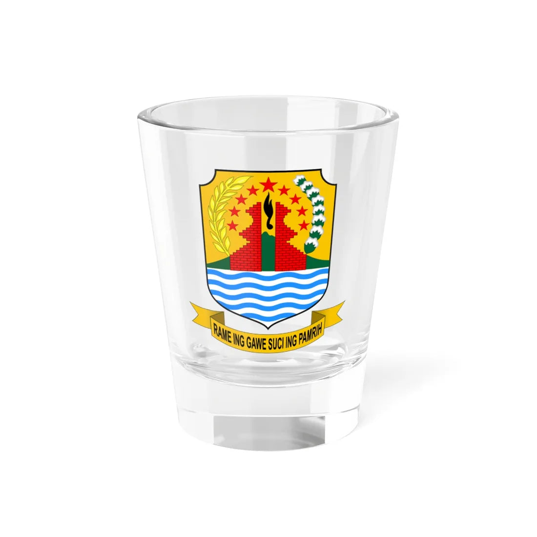 Coat of arms of Cirebon Regency (Indonesia) (Coat of Arms) Shot Glass 1.5oz 1.5oz - Go Mug Yourself