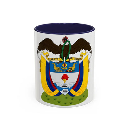 Coat of arms of Colombia (1890) - Accent Coffee Mug 11oz Navy - Go Mug Yourself