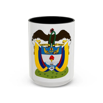 Coat of arms of Colombia (1890) - Accent Coffee Mug 15oz Black - Go Mug Yourself