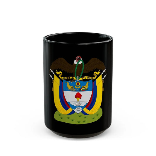 Coat of arms of Colombia (1890) - Black Coffee Mug-15oz-Go Mug Yourself