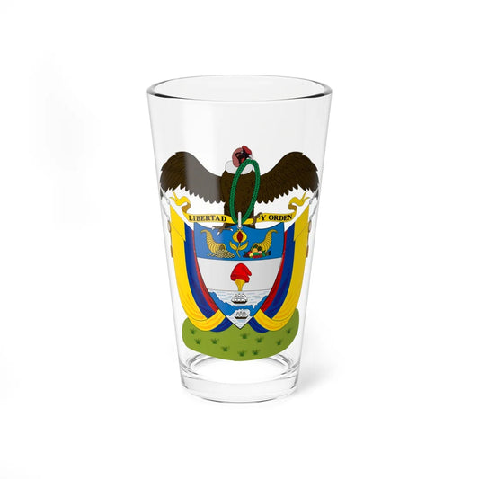 Coat of arms of Colombia 1890 (Colombia) (Coat of Arms) Pint Glass 16oz 16oz - Go Mug Yourself