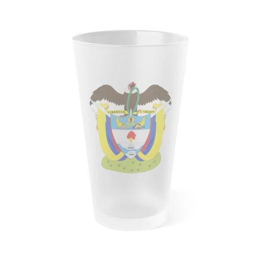 Coat of arms of Colombia (1890) - Frosted Pint Glass 16oz-16oz-Frosted-Go Mug Yourself