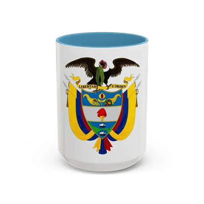 Coat of arms of Colombia 2 - Accent Coffee Mug 15oz Light Blue - Go Mug Yourself