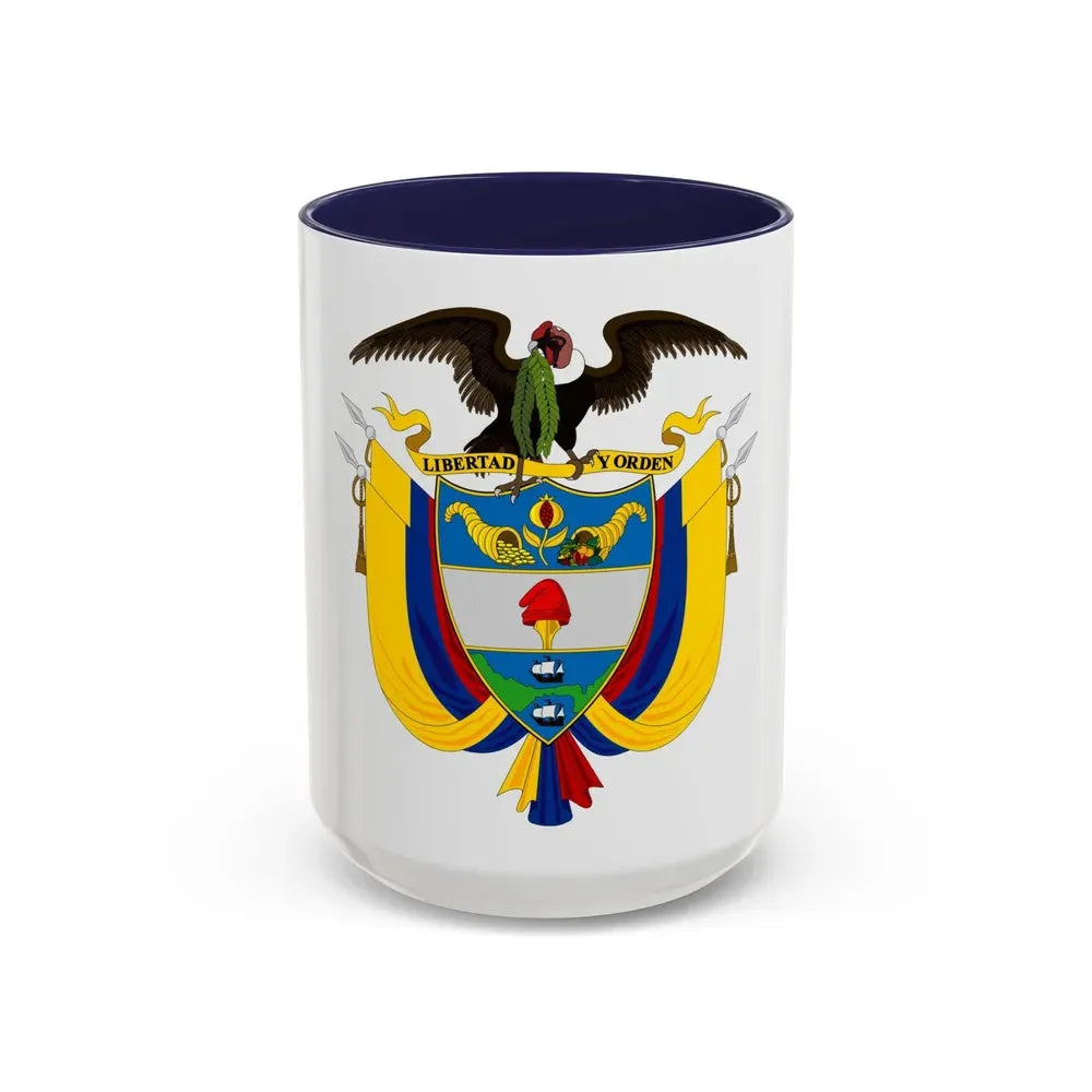 Coat of arms of Colombia 2 - Accent Coffee Mug 15oz Navy - Go Mug Yourself