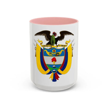 Coat of arms of Colombia 2 - Accent Coffee Mug 15oz Pink - Go Mug Yourself