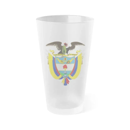 Coat of arms of Colombia 2 - Frosted Pint Glass 16oz Default Title - Go Mug Yourself