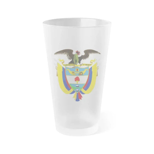 Coat of arms of Colombia 2 - Frosted Pint Glass 16oz Default Title - Go Mug Yourself