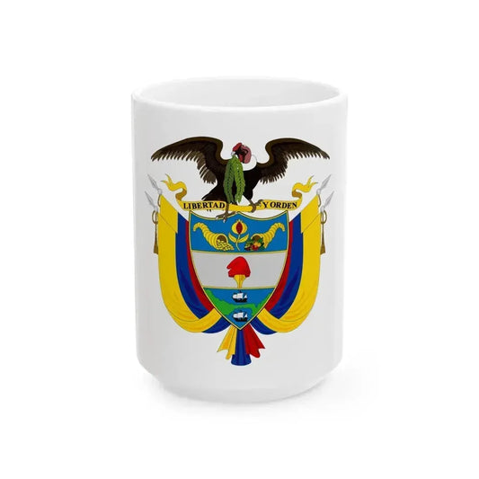 Coat of arms of Colombia 2 - White Coffee Mug 15oz - Go Mug Yourself