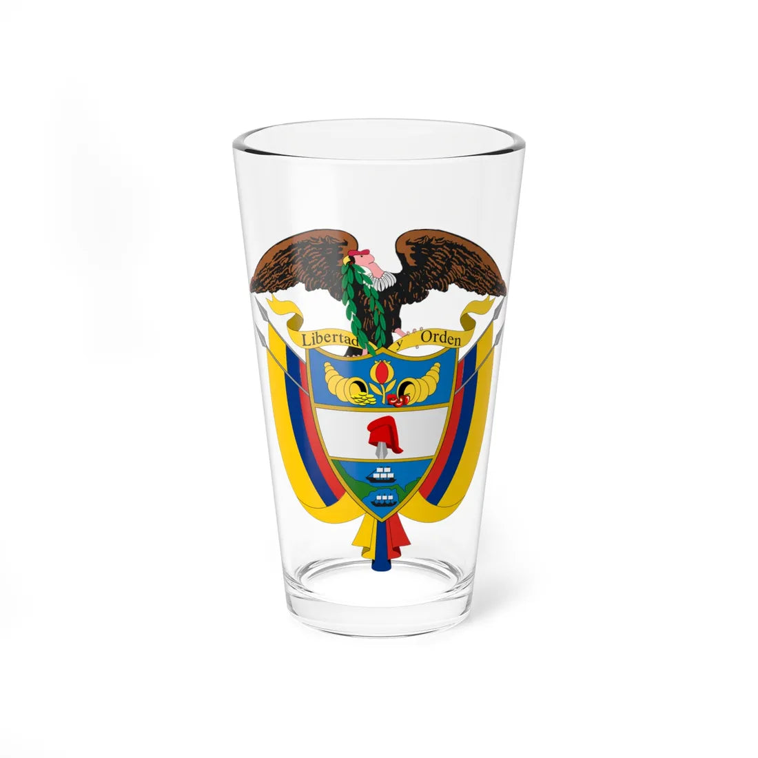 Coat of arms of Colombia 2004 (Colombia) (Coat of Arms) Pint Glass 16oz 16oz - Go Mug Yourself