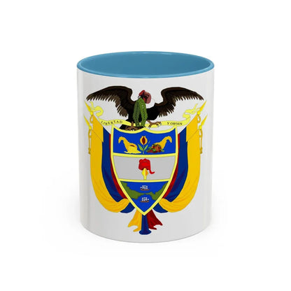 Coat of arms of Colombia 3 - Accent Coffee Mug 11oz Light Blue - Go Mug Yourself