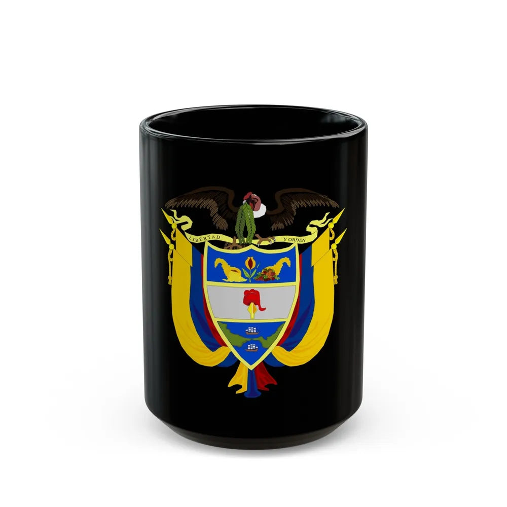 Coat of arms of Colombia 3 - Black Coffee Mug-15oz-Go Mug Yourself