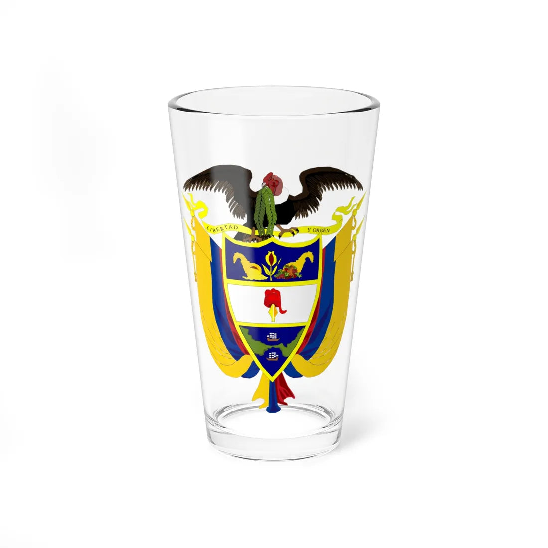Coat of arms of Colombia 3 (Colombia) (Coat of Arms) Pint Glass 16oz 16oz - Go Mug Yourself