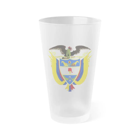 Coat of arms of Colombia 3 - Frosted Pint Glass 16oz Default Title - Go Mug Yourself