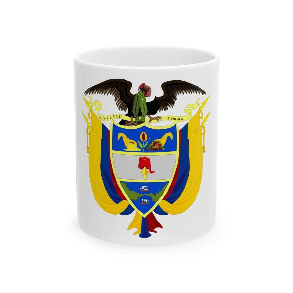 Coat of arms of Colombia 3 - White Coffee Mug-11oz-Go Mug Yourself