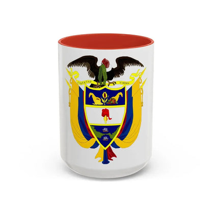 Coat of arms of Colombia 4 - Accent Coffee Mug 15oz Red - Go Mug Yourself