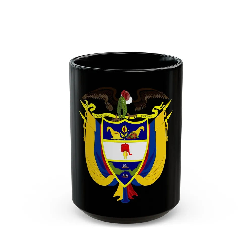 Coat of arms of Colombia 4 - Black Coffee Mug-15oz-Go Mug Yourself