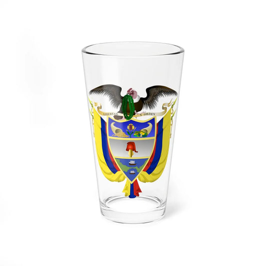 Coat of arms of Colombia 4 (Colombia) (Coat of Arms) Pint Glass 16oz 16oz - Go Mug Yourself