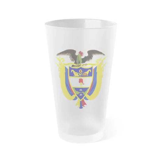 Coat of arms of Colombia 4 - Frosted Pint Glass 16oz Default Title - Go Mug Yourself