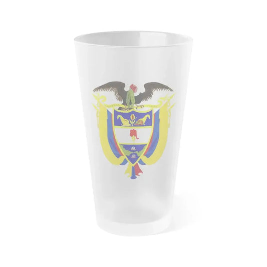 Coat of arms of Colombia 4 - Frosted Pint Glass 16oz Default Title - Go Mug Yourself