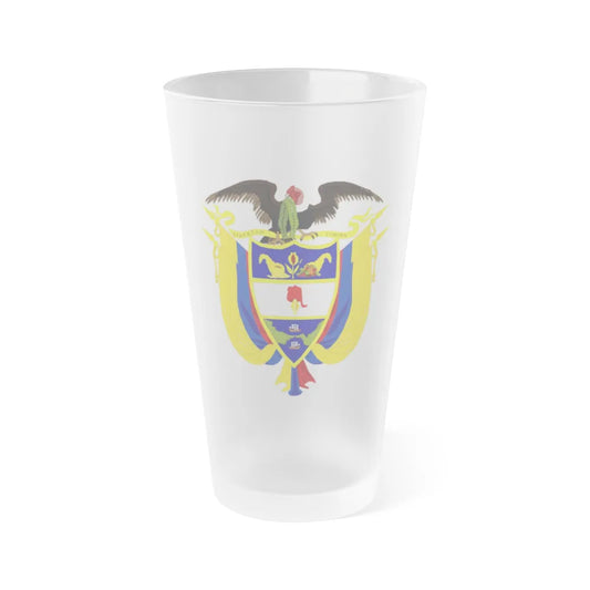 Coat of arms of Colombia 4 - Frosted Pint Glass 16oz-Go Mug Yourself