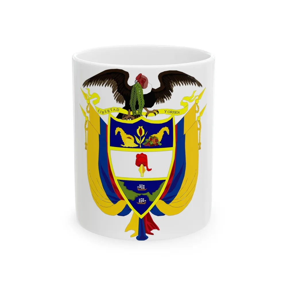 Coat of arms of Colombia 4 - White Coffee Mug-11oz-Go Mug Yourself