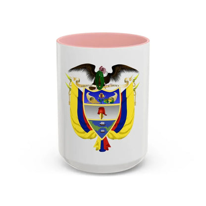 Coat of arms of Colombia 5 - Accent Coffee Mug 15oz Pink - Go Mug Yourself