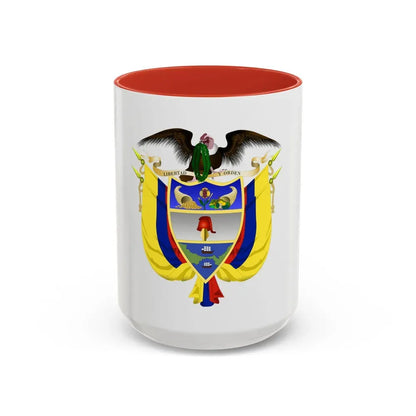 Coat of arms of Colombia 5 - Accent Coffee Mug 15oz Red - Go Mug Yourself
