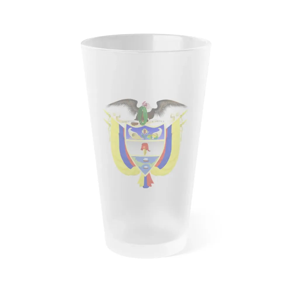 Coat of arms of Colombia 5 - Frosted Pint Glass 16oz Default Title - Go Mug Yourself