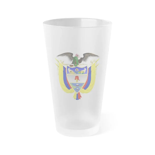 Coat of arms of Colombia 5 - Frosted Pint Glass 16oz Default Title - Go Mug Yourself