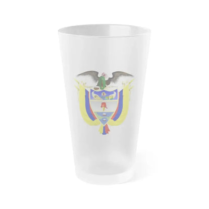 Coat of arms of Colombia 5 - Frosted Pint Glass 16oz Default Title - Go Mug Yourself