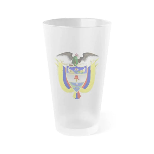 Coat of arms of Colombia 5 - Frosted Pint Glass 16oz Default Title - Go Mug Yourself