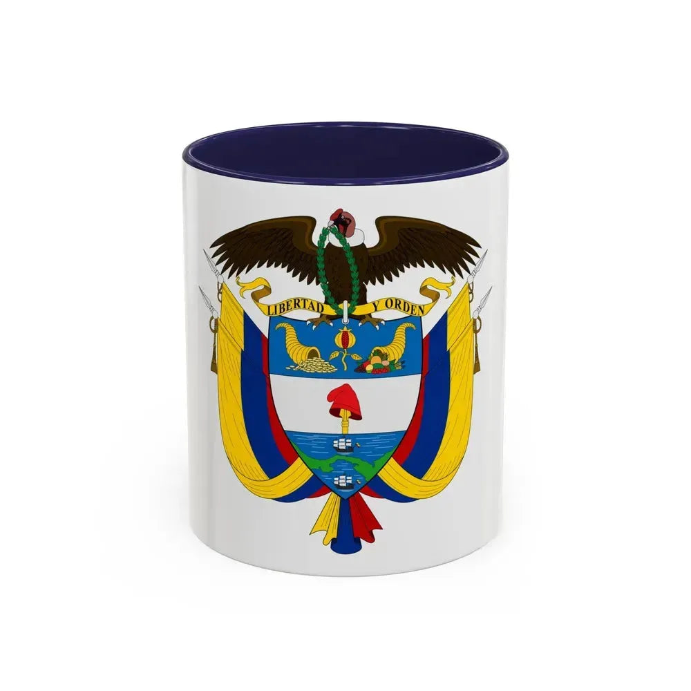 Coat of arms of Colombia - Accent Coffee Mug 11oz Navy - Go Mug Yourself
